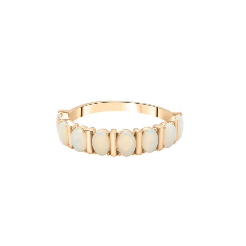Opal Faux-Channel Band in 10K Yellow Gold – Image 1 of 5