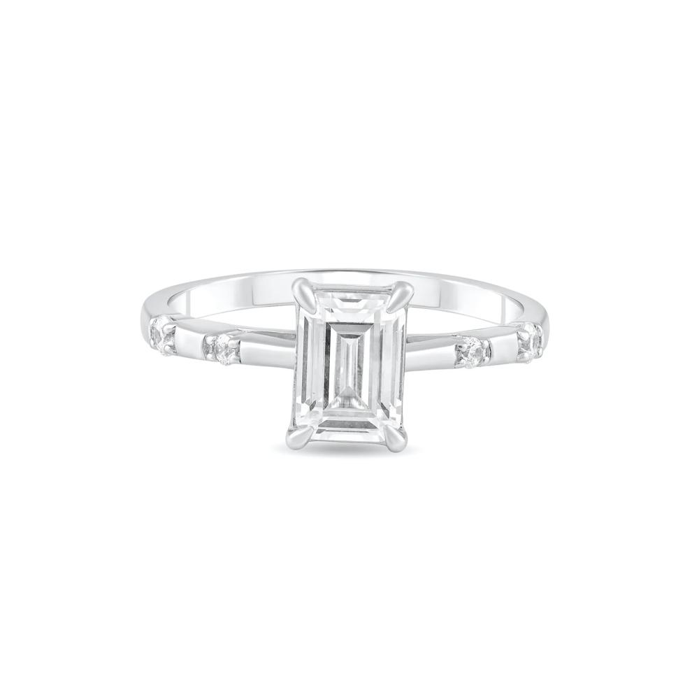 Lab Grown Diamond Radiant Center Engagement Ring in Platinum (1 ct. tw.) – Image 1 of 4