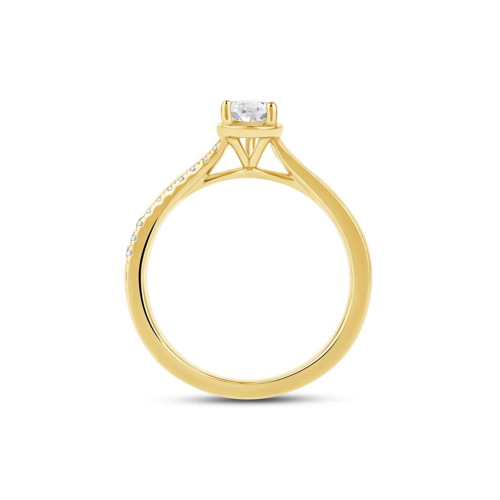 Pear-Shaped Diamond Engagement Ring in 14K Yellow Gold (5/8 ct. tw.) – Image 2 of 4