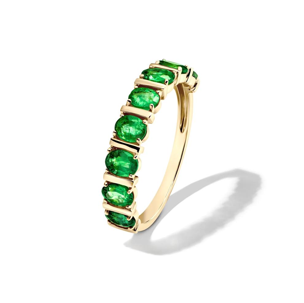 Emerald Faux-Channel Band in 10K Yellow Gold – Image 4 of 4