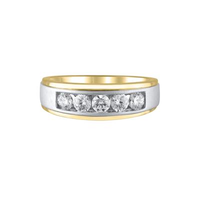 Men’s Lab Grown Diamond Wedding Band in 10K Yellow & White Gold (1 ct. tw.)