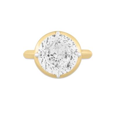Lab Grown Diamond Round Center Engagement Ring in 14K Yellow Gold (6 1/2 ct. tw.)