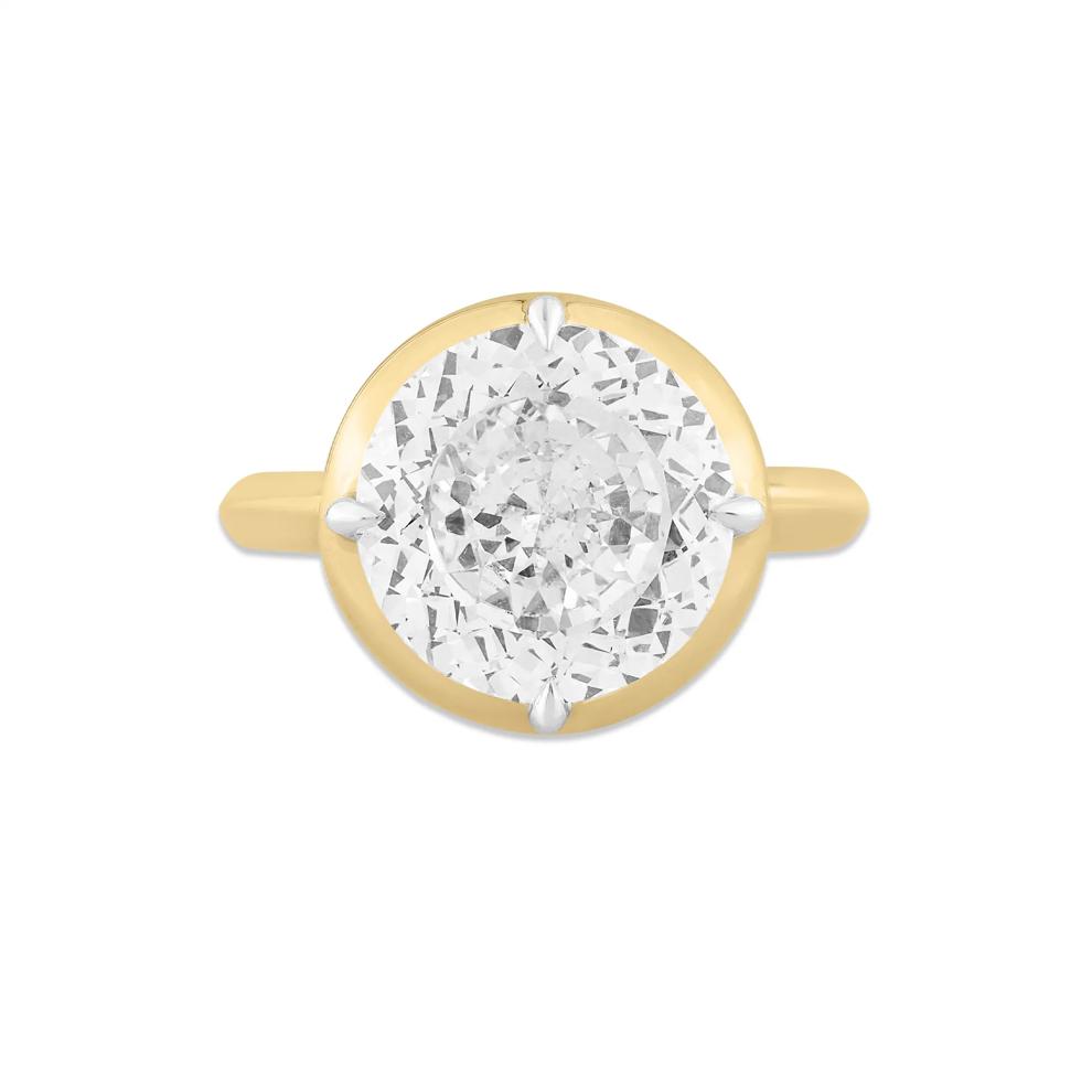 Lab Grown Diamond Round Center Engagement Ring in 14K Yellow Gold (6 1/2 ct. tw.) – Image 1 of 4