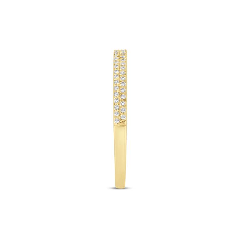 Diamond Double Row Stack Band in 10K Yellow Gold &#40;1/8 ct. tw.&#41; – Image 3 of 3