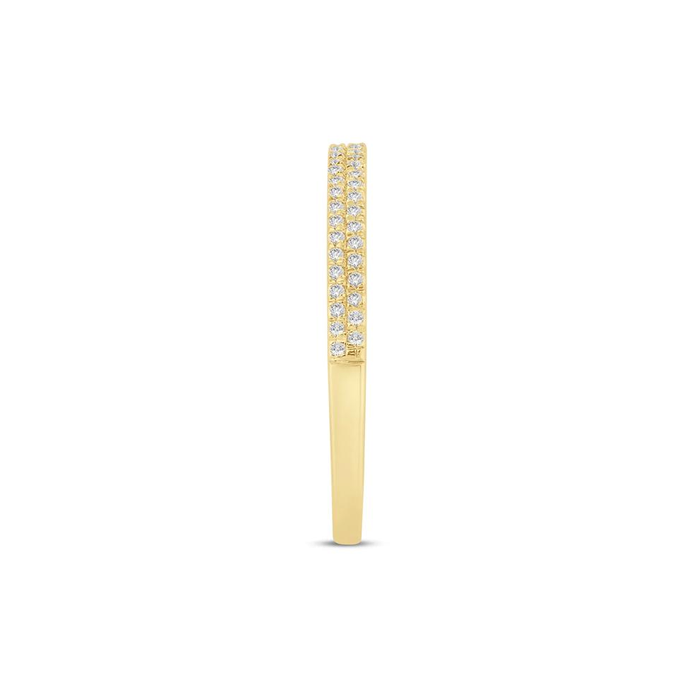 Diamond Double Row Stack Band in 10K Yellow Gold (1/8 ct. tw.) – Image 3 of 3