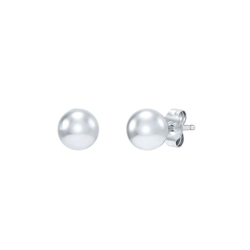 Polished Ball Stud Earring in 14K White Gold, 4MM – Image 1 of 1