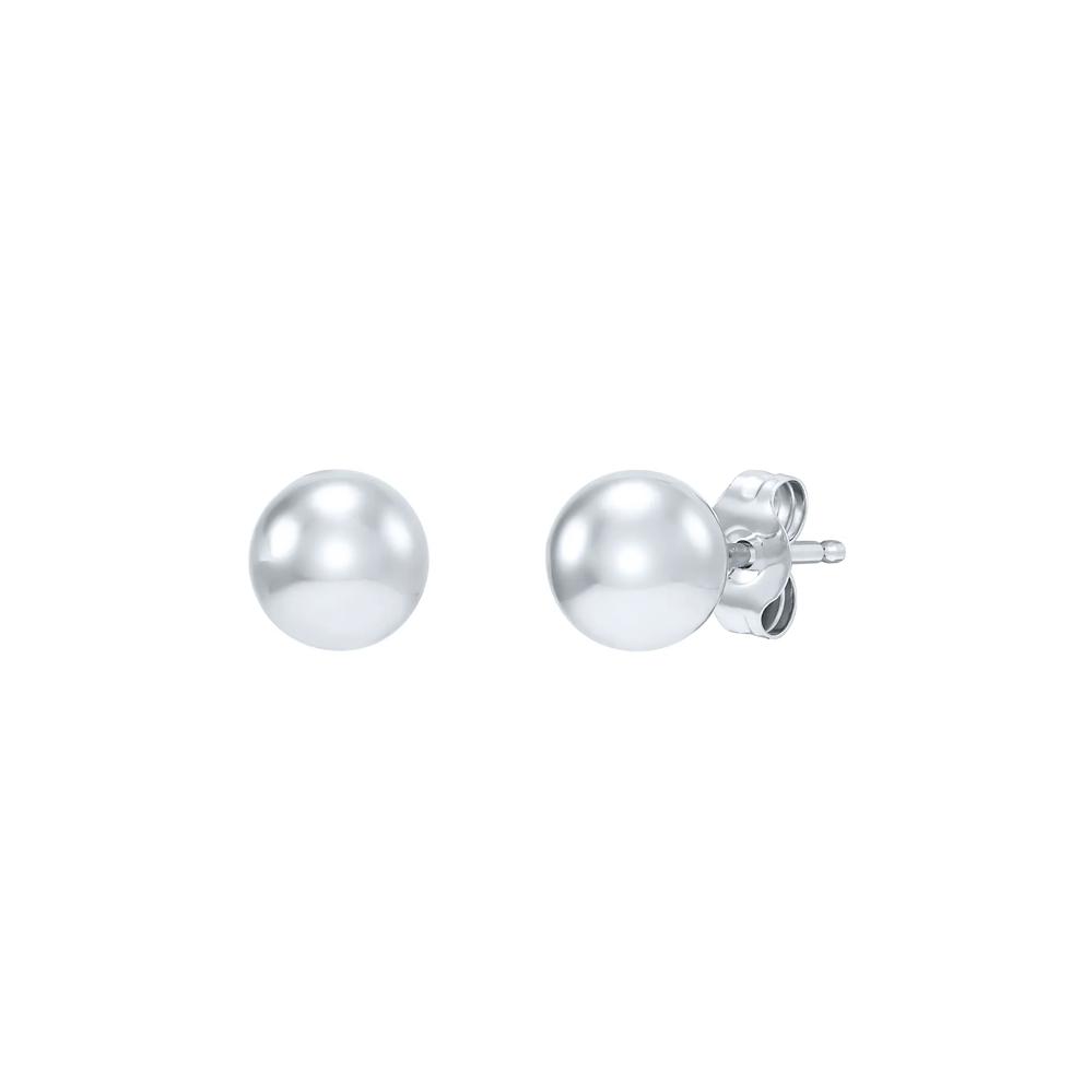 Polished Ball Stud Earring in 14K White Gold, 5MM – Image 1 of 1