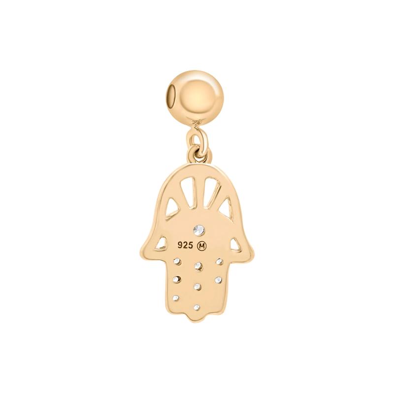 Diamond Accent Hamsa Bead Charm in Vermeil – Image 3 of 3