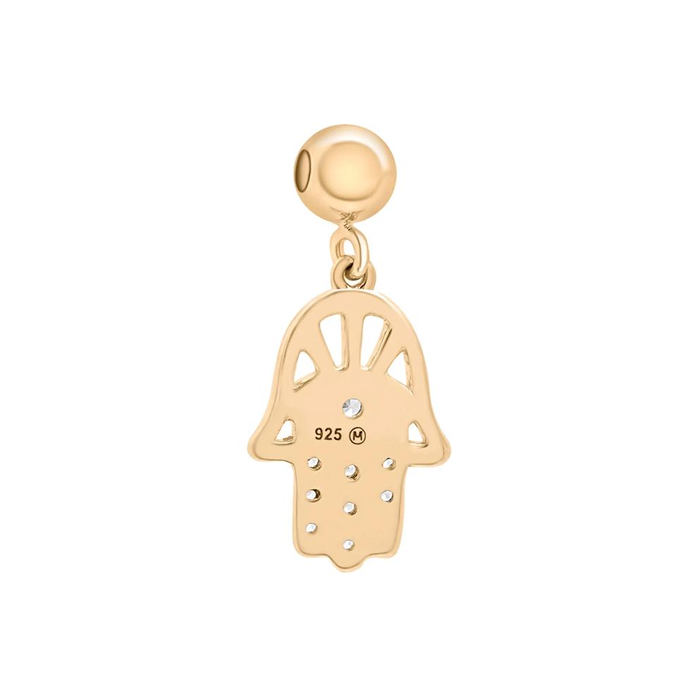 Diamond Accent Hamsa Bead Charm in Vermeil – Image 3 of 3