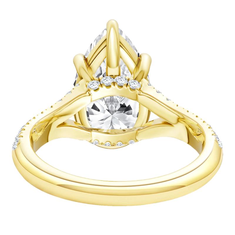 Zoe Lab Grown Diamond Pear-Shaped &amp; Round Engagement Ring in 14K Yellow Gold &#40;4 1/2 ct. tw.&#41; – Image 5 of 5