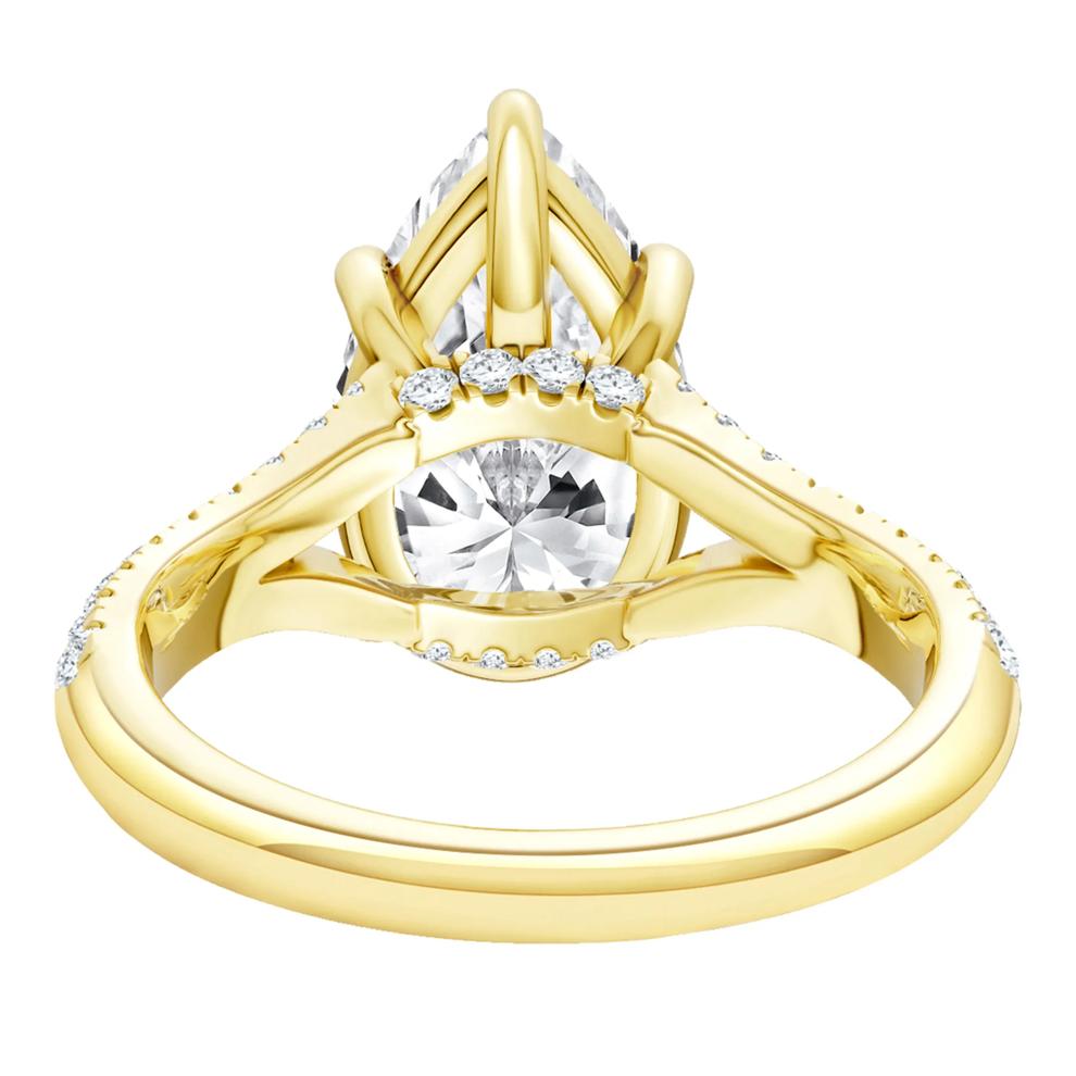 Zoe Lab Grown Diamond Pear-Shaped &amp; Round Engagement Ring in 14K Yellow Gold (4 1/2 ct. tw.) – Image 5 of 5