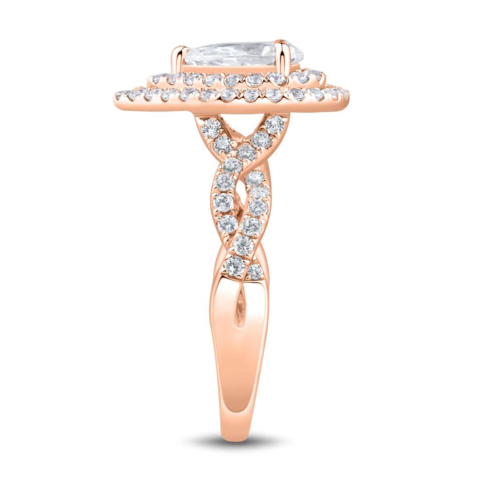 Lab Grown Diamond Pear-Shaped Halo Engagement Ring in 14K Rose Gold (1 1/2 ct. tw.) – Image 3 of 3
