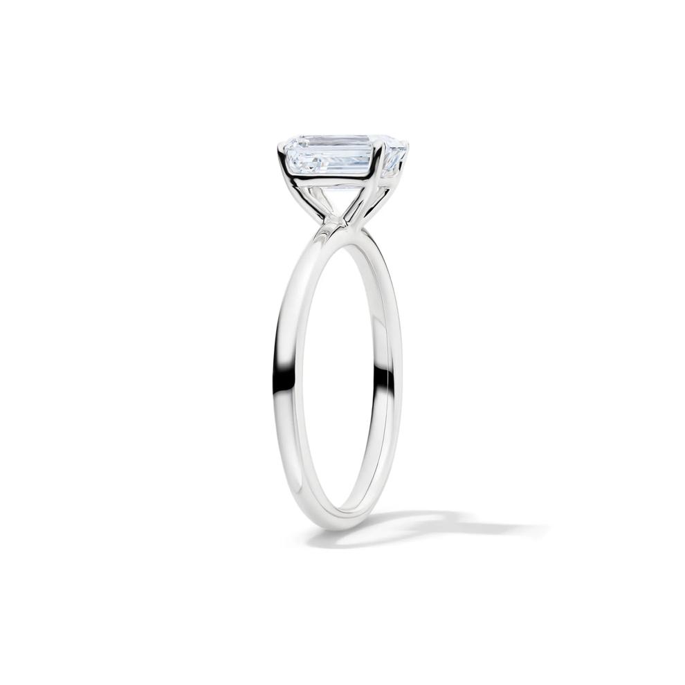 Lab Grown Diamond Emerald-Cut Solitaire Ring in Platinum (1 1/2 ct.) – Image 3 of 4