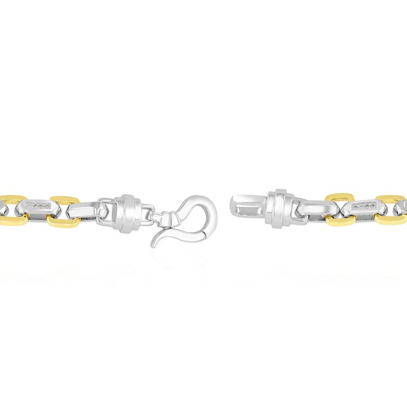Men&#39;s Diamond Link Chain Bracelet in Sterling Silver and Vermeil &#40;1/3 ct. tw.&#41; – Image 3 of 3
