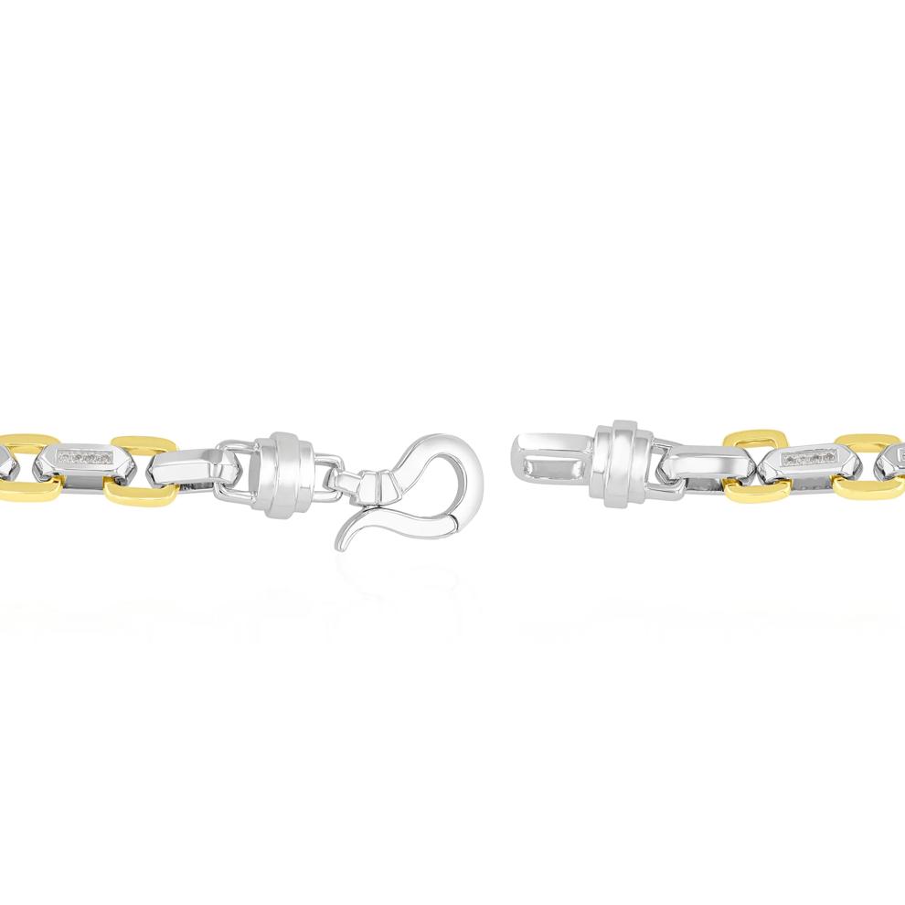 Men's Diamond Link Chain Bracelet in Sterling Silver and Vermeil (1/3 ct. tw.) – Image 3 of 3