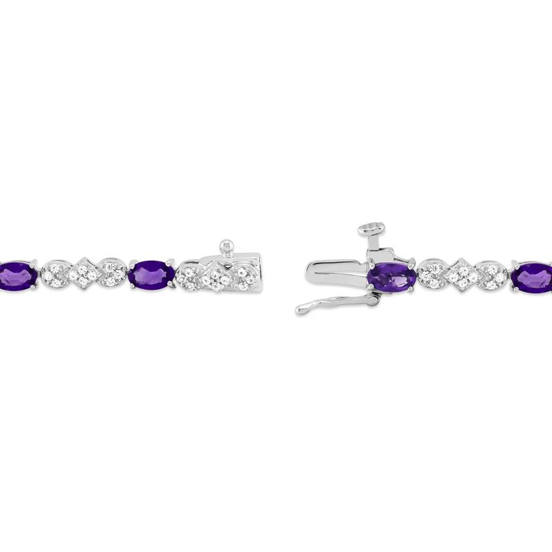 Amethyst and Lab-Created White Sapphire Bracelet in Sterling Silver  – Image 2 of 2