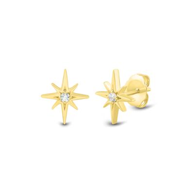 Lab Grown Diamond Accent Star Stud Earrings in Vermeil