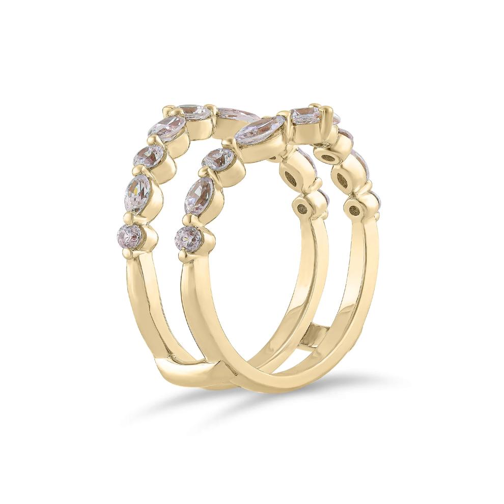 Lab Grown Diamond Marquise Insert Ring in 14K Yellow Gold (1 ct. tw.) – Image 3 of 4