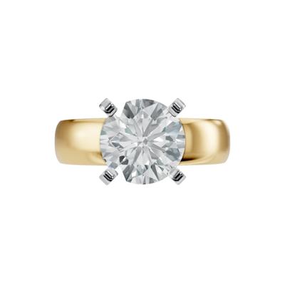Solitaire Half-Round Semi-Mount Engagement Ring in 14K Yellow Gold (Setting Only)