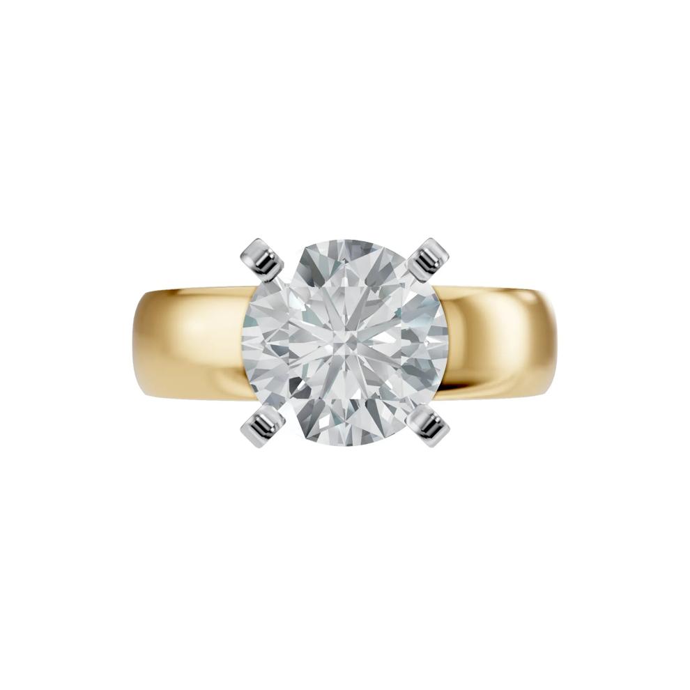 Solitaire Half-Round Semi-Mount Engagement Ring in 14K Yellow Gold (Setting Only) – Image 1 of 8