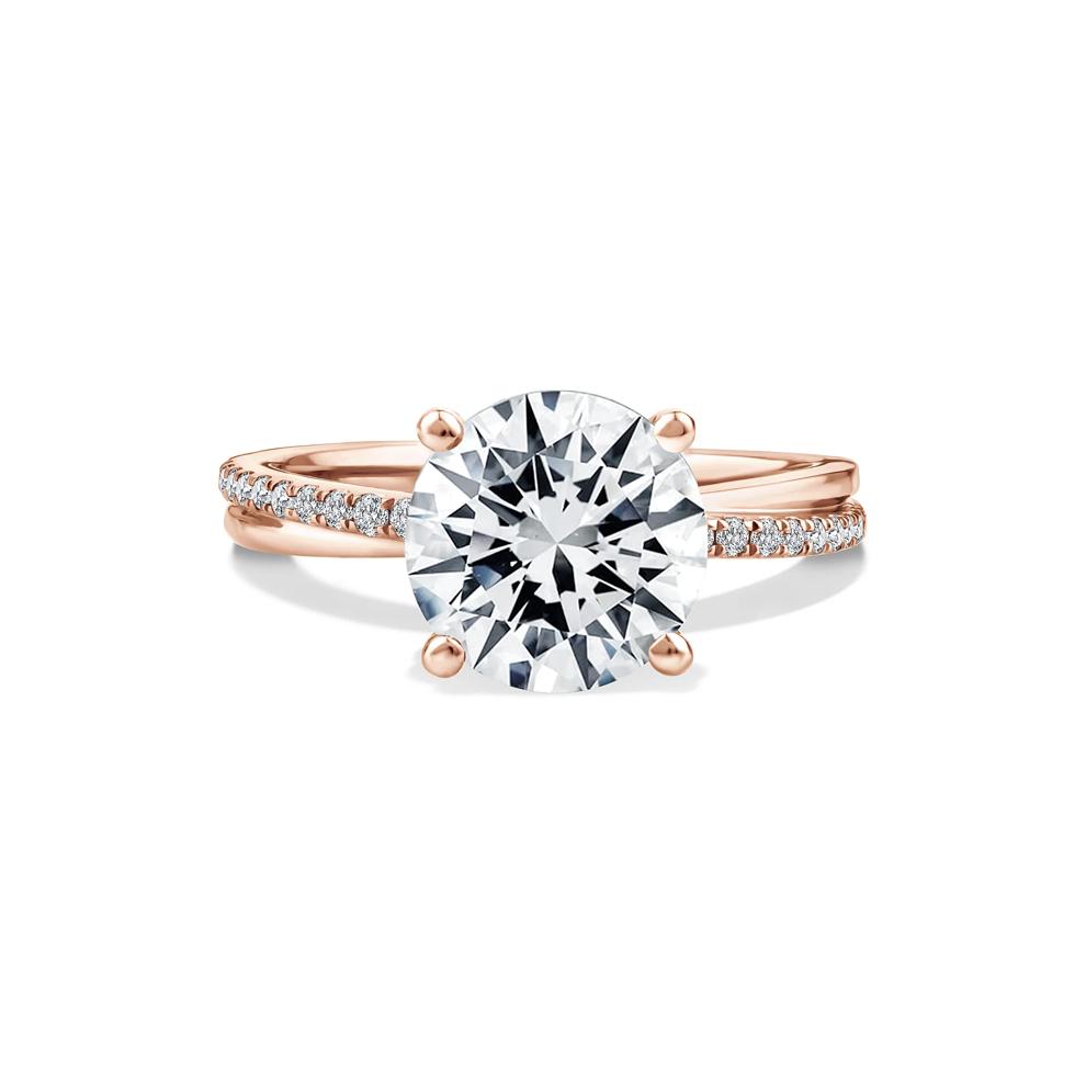 Lab Grown Diamond Round Engagement Ring in 18K Rose Gold (3 1/5 ct. tw.) – Image 1 of 4