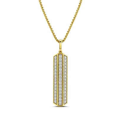 Men's Lab Grown Diamond Pendant Necklace in 10K Yellow Gold (1 ct. tw.)