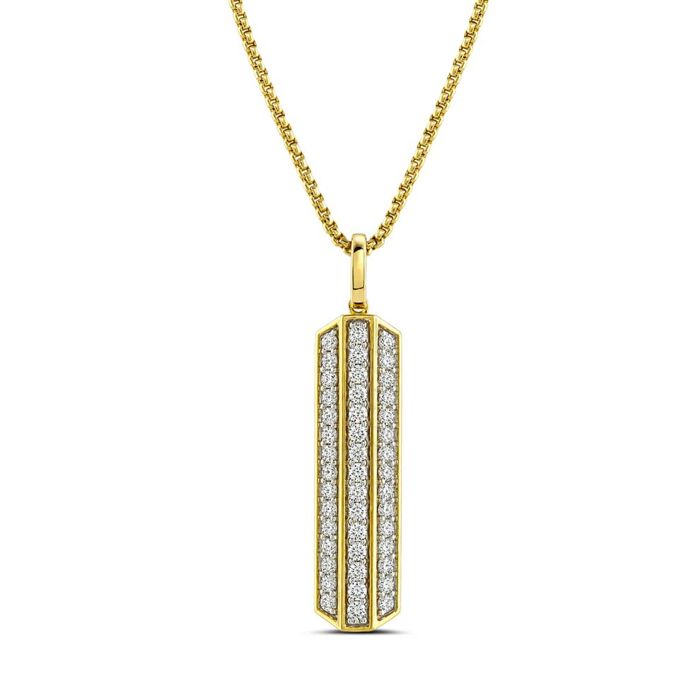 Men's Lab Grown Diamond Pendant Necklace in 10K Yellow Gold (1 ct. tw.) – Image 1 of 3