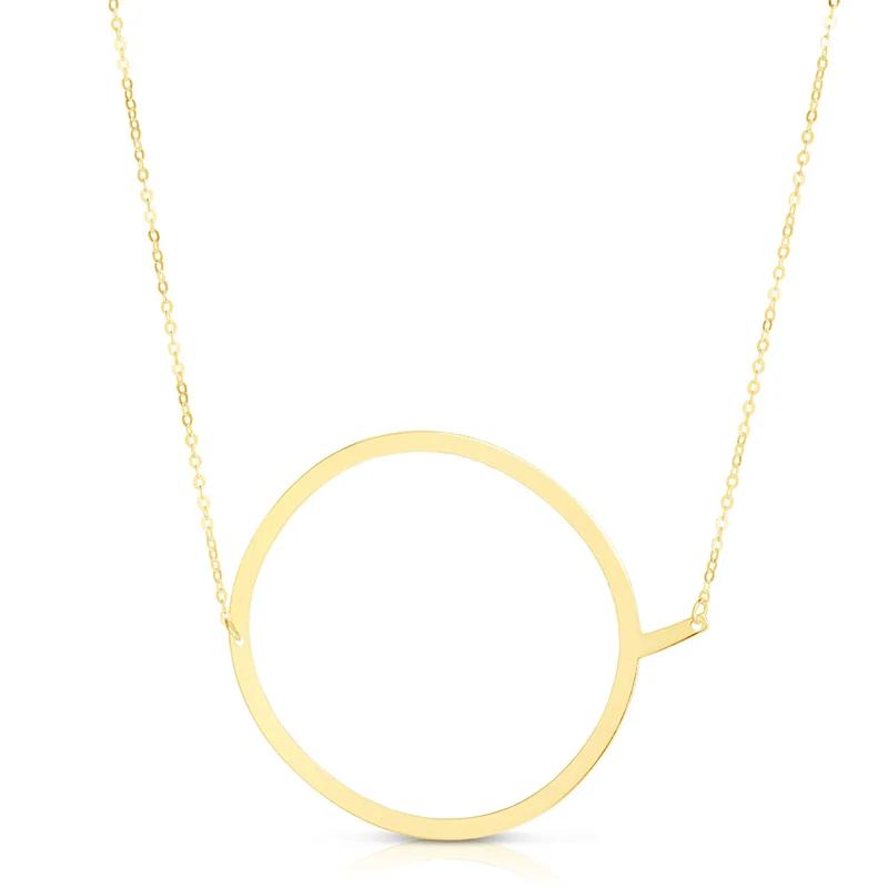 "Q" Initial Necklace In 14K Yellow Gold – Image 1 of 3