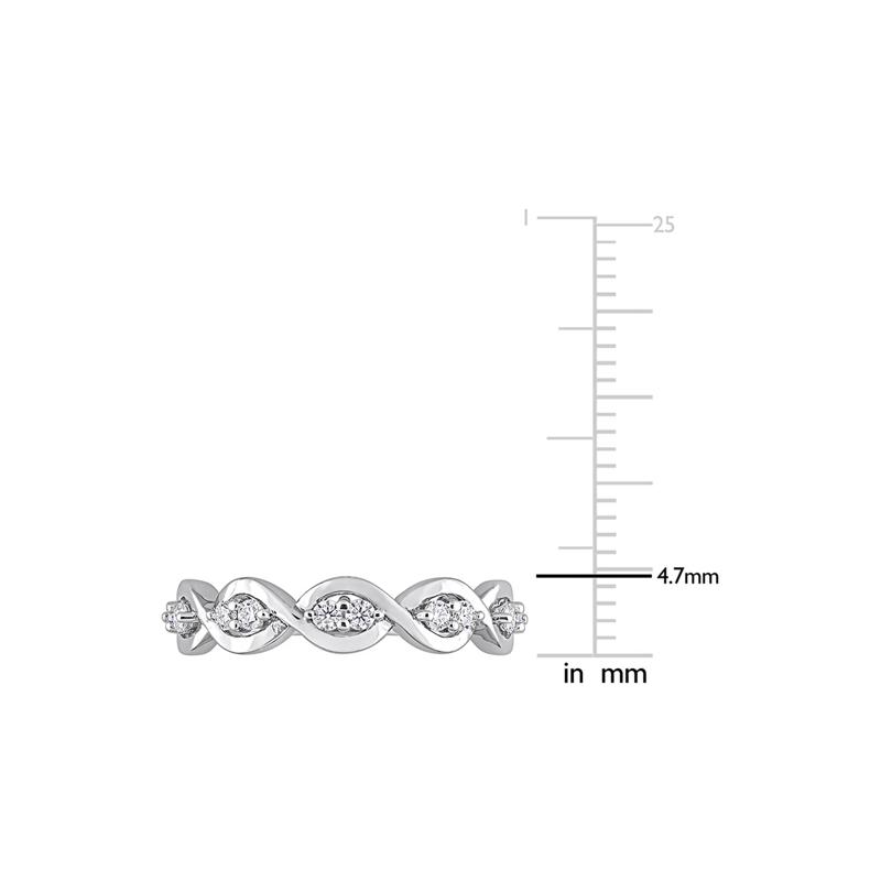 Moissanite Twist Ring in Sterling Silver &#40;1/4 ct. dew&#41; – Image 4 of 5