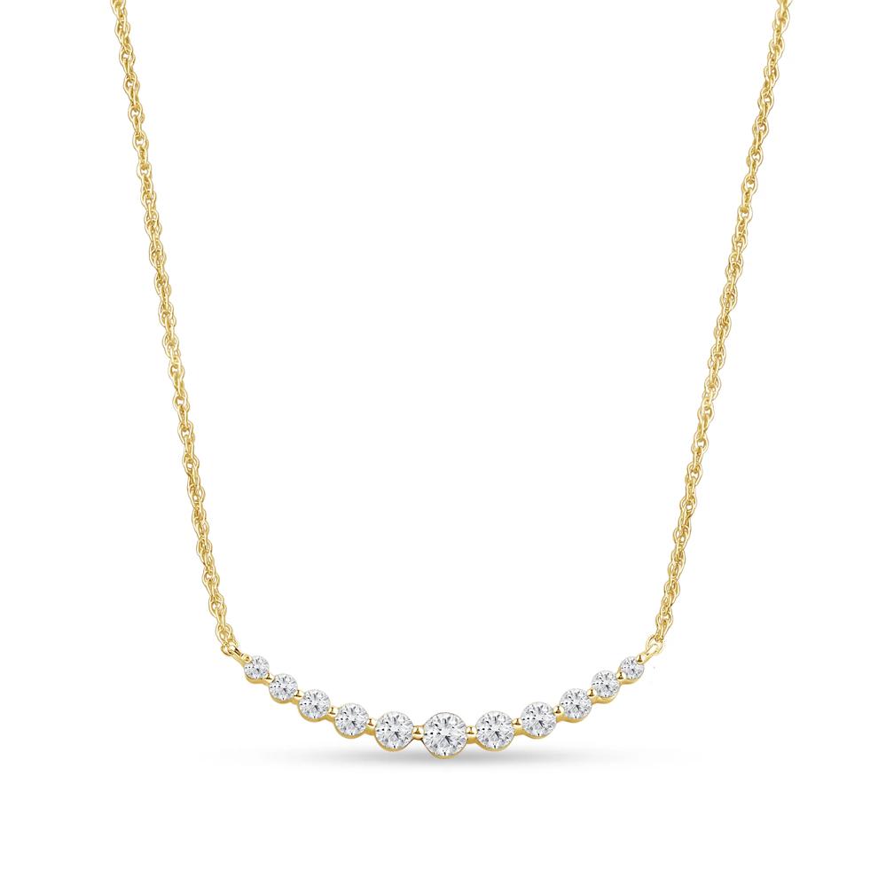 Lab Grown Graduated Diamond Necklace in 14K Yellow Gold (1 ct. tw.) – Image 1 of 3