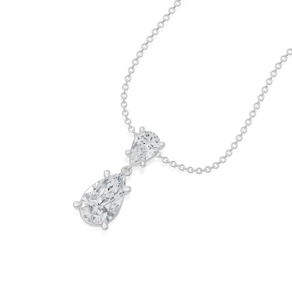 Lab Grown Diamond Pear-Shaped Drop Pendant Necklace in 14K White Gold (2 ct. tw.) – Image 3 of 4