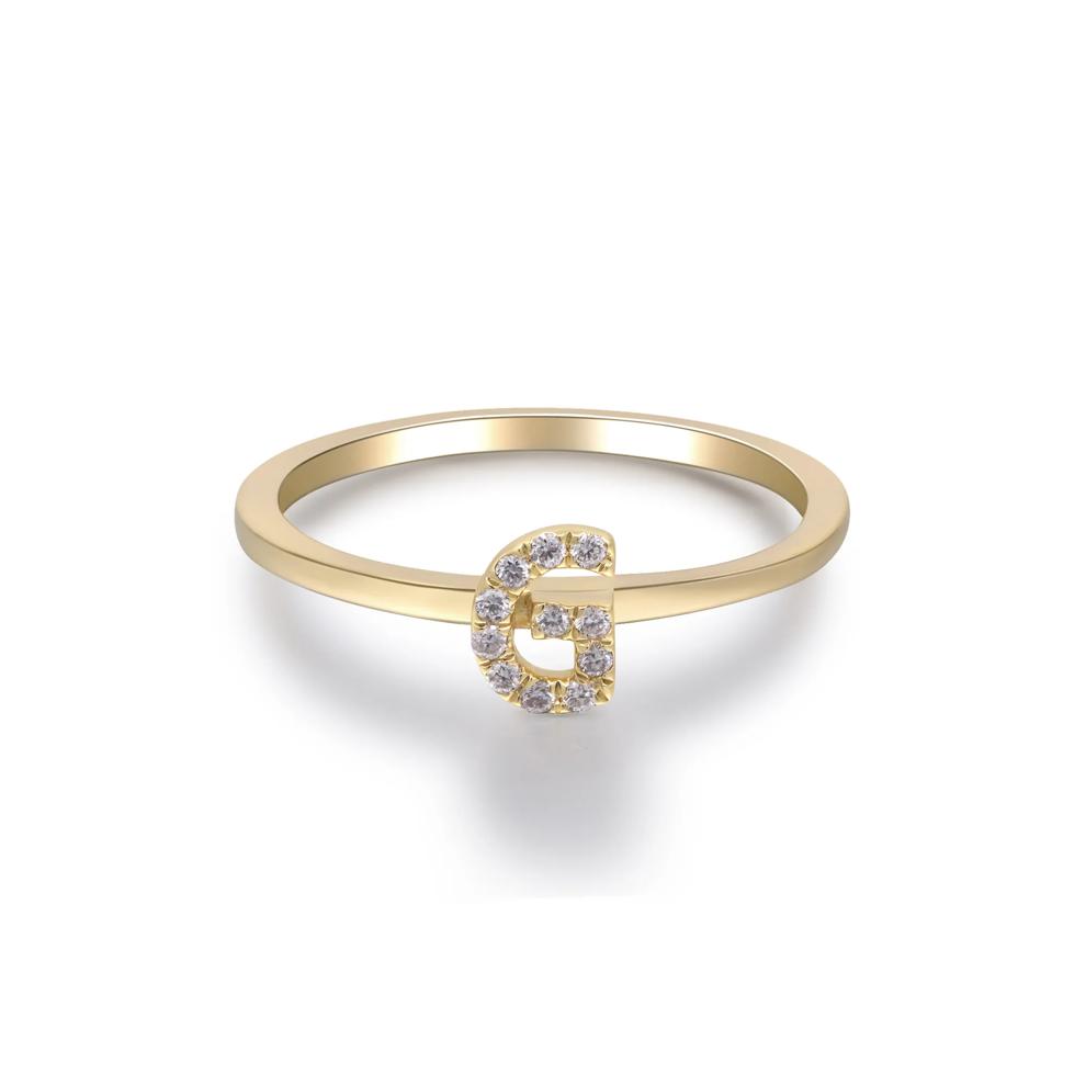 Diamond Accent "G" Initial Ring in 10K Yellow Gold – Image 5 of 5