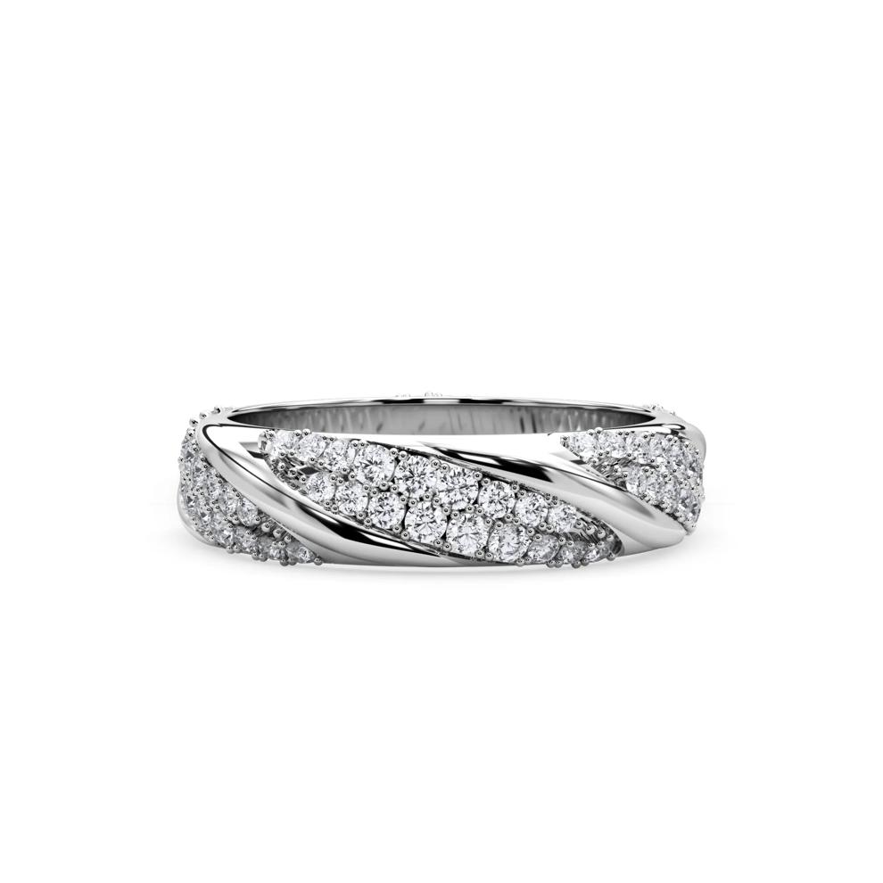 Diamond High Polish Twisted Eternity Band in 14K White Gold (7/8 ct. tw.) – Image 1 of 4
