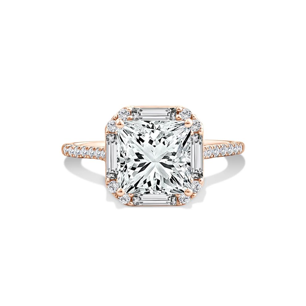 Lab Grown Diamond Princess-Cut Center Halo Engagement Ring in 14K Rose Gold (3 1/2 ct. tw.) – Image 1 of 4