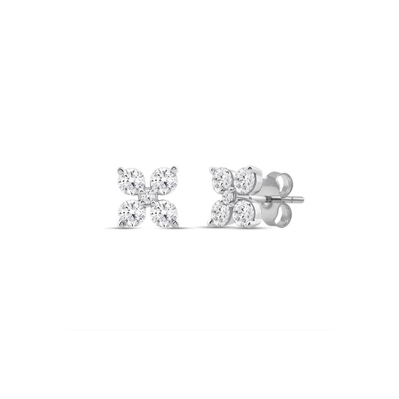 Lab Grown Diamond Five-Stone Earrings in 14K White Gold &#40;1 ct. tw.&#41; – Image 1 of 3