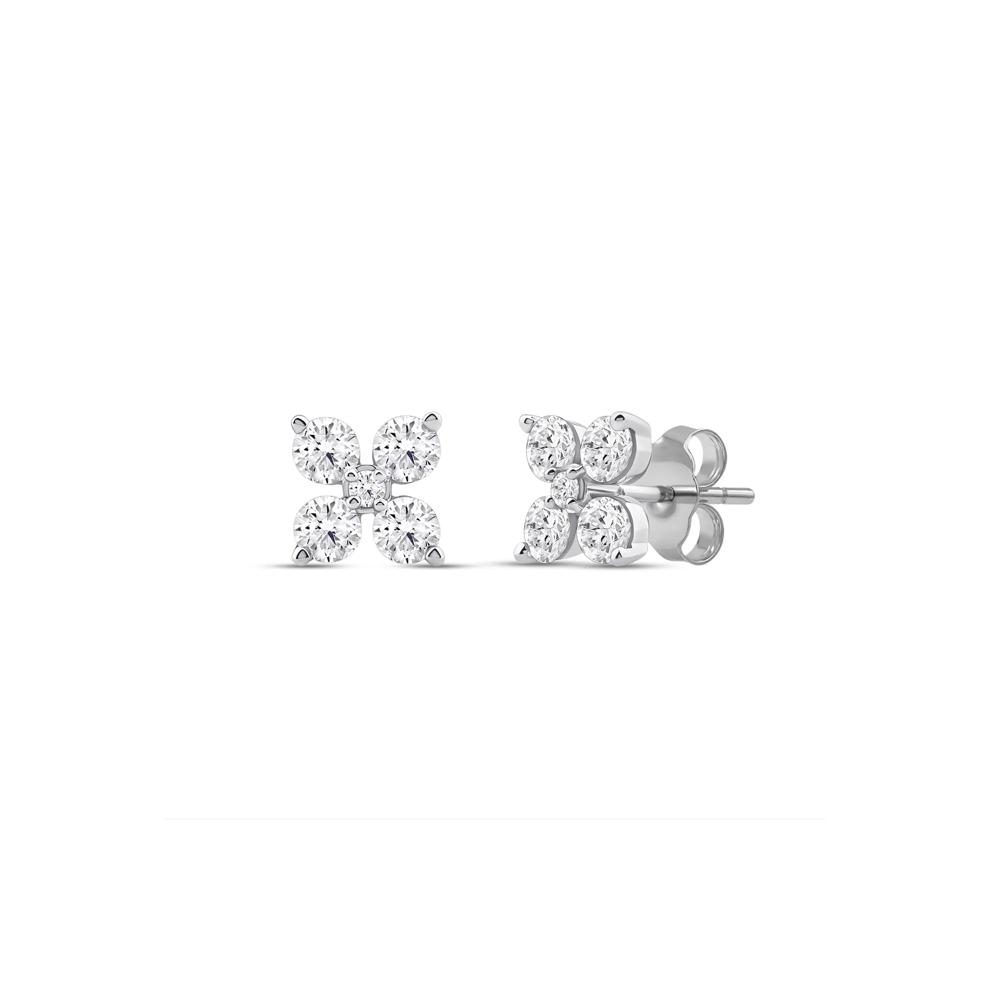 Lab Grown Diamond Five-Stone Earrings in 14K White Gold (1 ct. tw.) – Image 1 of 3