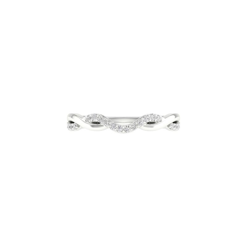 Diamond Contour Twist Band in 14K White Gold &#40;1/7 ct. tw.&#41; – Image 1 of 4