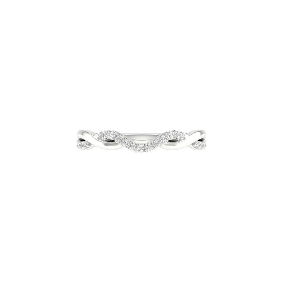 Diamond Contour Twist Band in 14K White Gold (1/7 ct. tw.) – Image 1 of 4