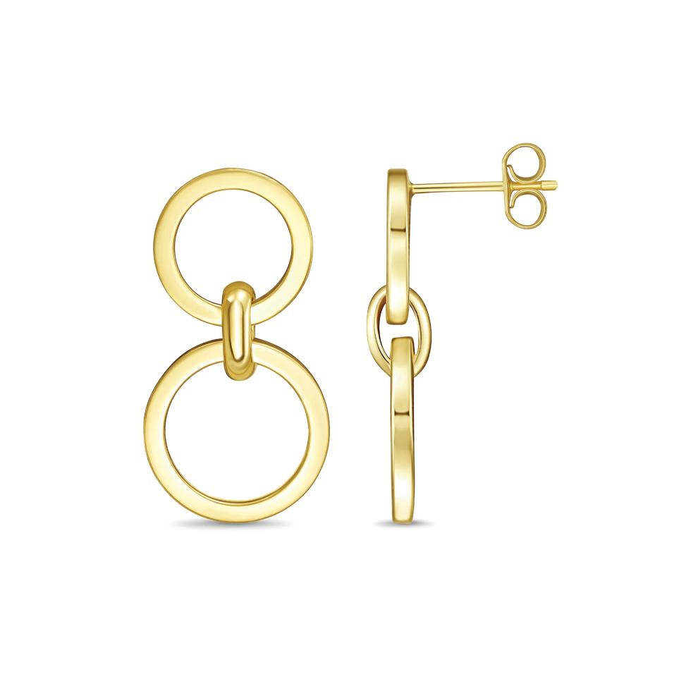 Interlocked Circles Drop Earrings in 10K Yellow Gold – Image 3 of 3