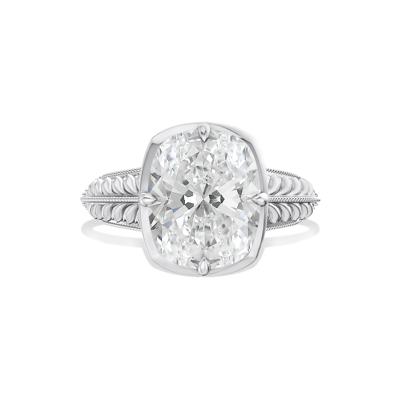 Lana Lab Grown Diamond Elongated Cushion-Cut Solitaire Engagement Ring in Platinum (5 ct.)