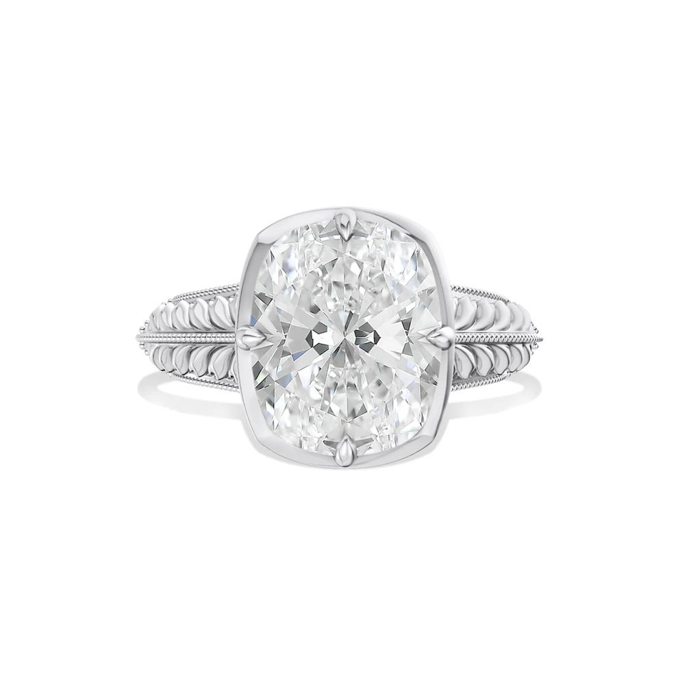 Lana Lab Grown Diamond Elongated Cushion-Cut Solitaire Engagement Ring in Platinum (5 ct.) – Image 1 of 4
