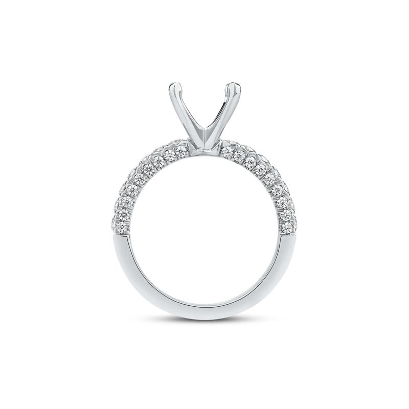 3/4 ct. tw. Round Lab Grown Diamond Semi-Mount Engagement Ring in 14k White Gold &#40;Setting Only&#41; – Image 4 of 6