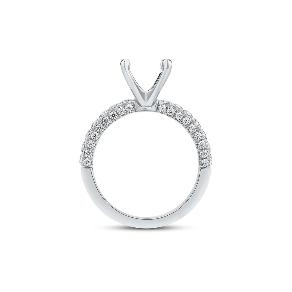 3/4 ct. tw. Round Lab Grown Diamond Semi-Mount Engagement Ring in 14k White Gold (Setting Only) – Image 4 of 6
