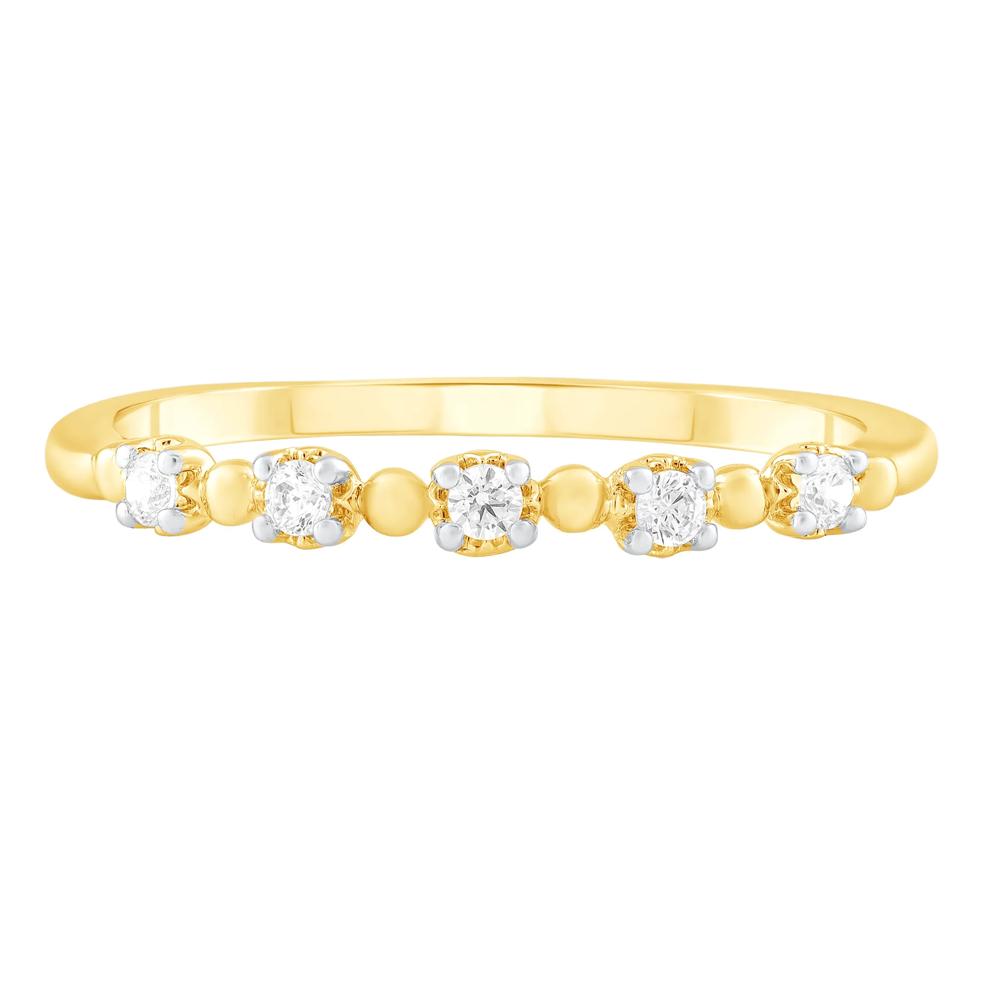 Diamond Stack Band in 10K Yellow Gold (1/10 ct. tw.) – Image 1 of 3