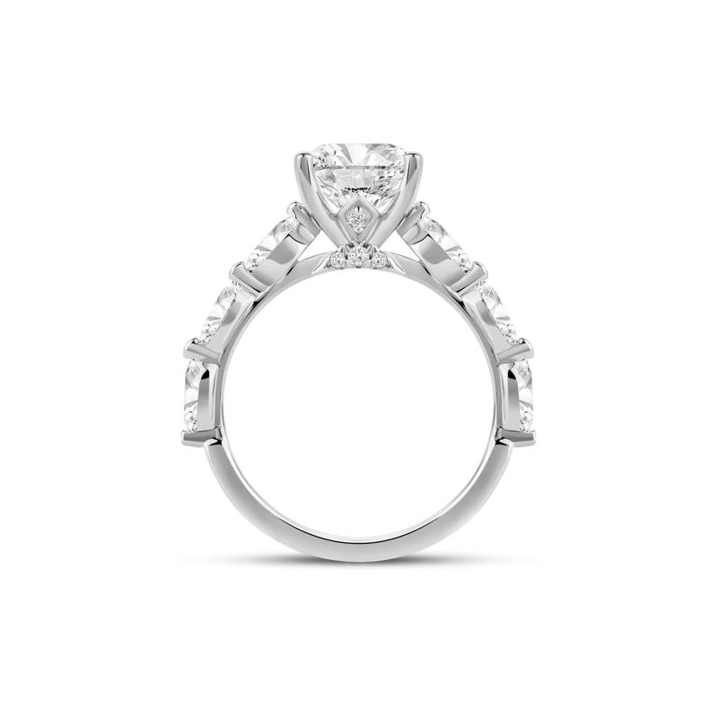 Lab Grown Oval Diamond Engagement Ring in 14K White Gold &#40;3 3/4 ct. tw.&#41; – Image 2 of 4