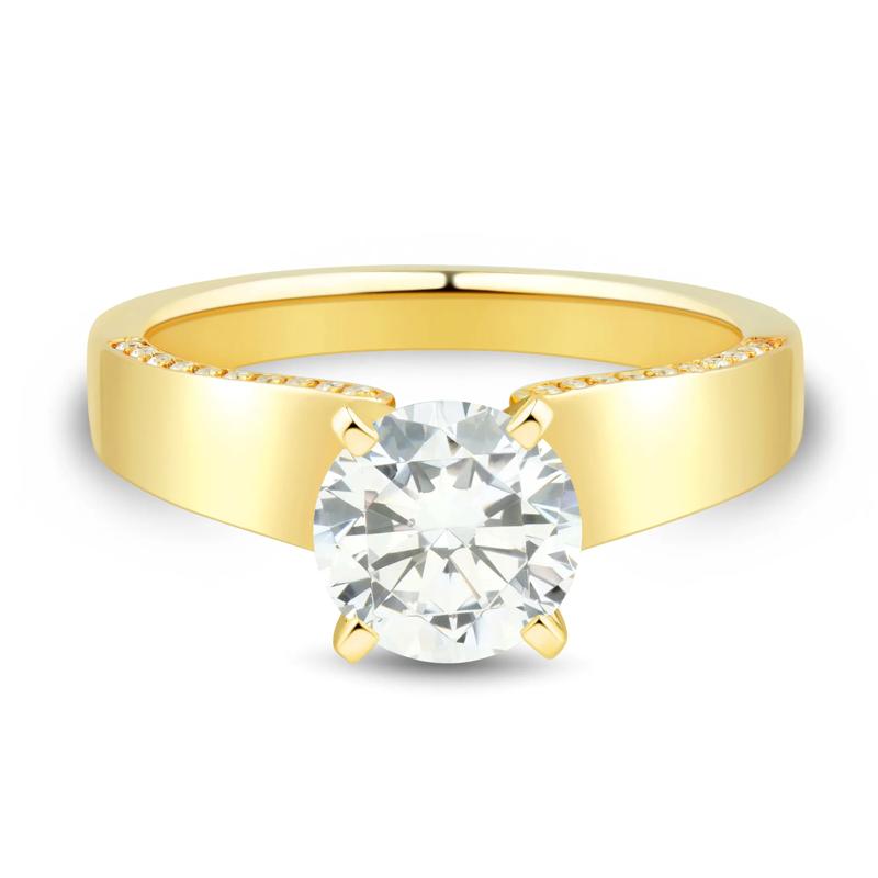 Diamond Semi-Mount Engagement Ring in 14K Yellow Gold &#40;1/8 ct. tw.&#41; &#40;Setting Only&#41; – Image 1 of 6