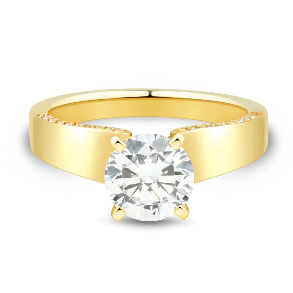 Diamond Semi-Mount Engagement Ring in 14K Yellow Gold (1/8 ct. tw.) (Setting Only) – Image 1 of 6