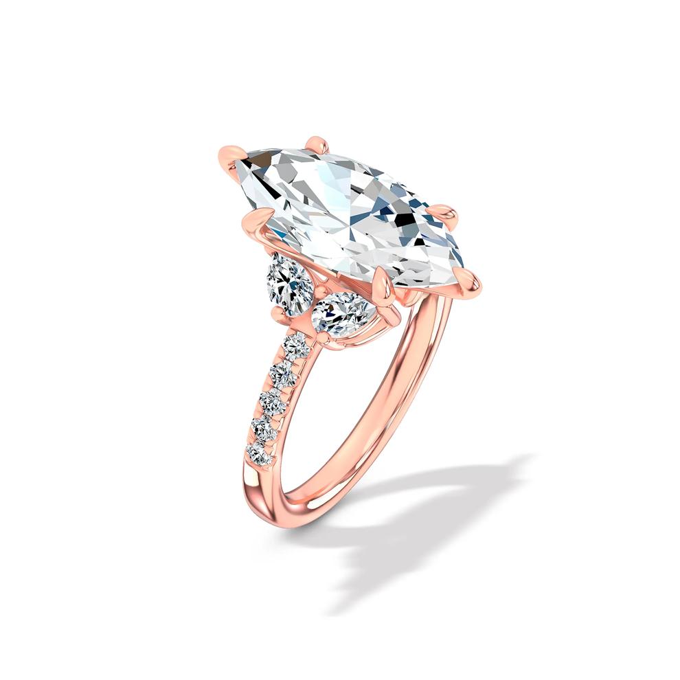 Lab Grown Diamond Marquise Center Engagement Ring in 14K Rose Gold (4 1/4 ct. tw.) – Image 4 of 4