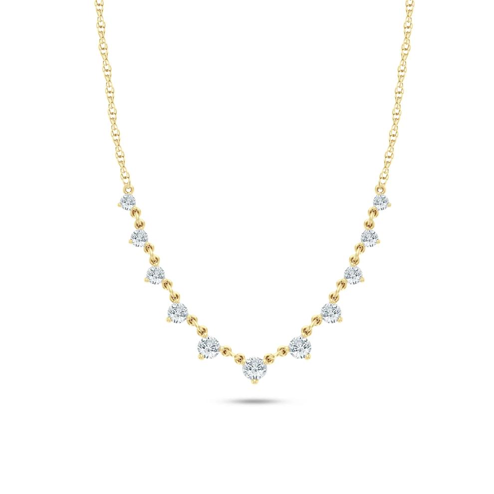 Lab Grown Diamond Frontal Necklace in 10K Yellow Gold (1 ct. tw.) – Image 1 of 4