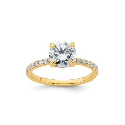 Lab-Created Moissanite Round Engagement Ring